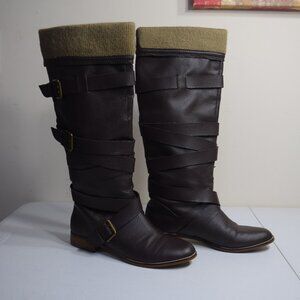 Colin Stuart Knee high brown boots, size 7